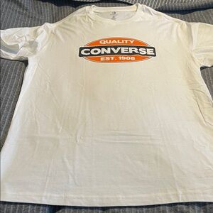 Converse Men's White Tee with Orange Logo